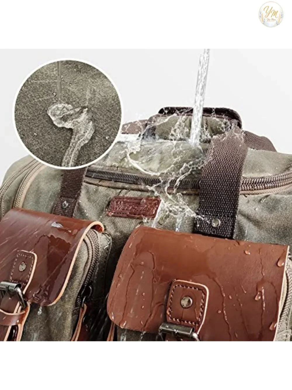 50L Waterproof Canvas Weekender Duffle Bag Travel Overnight
